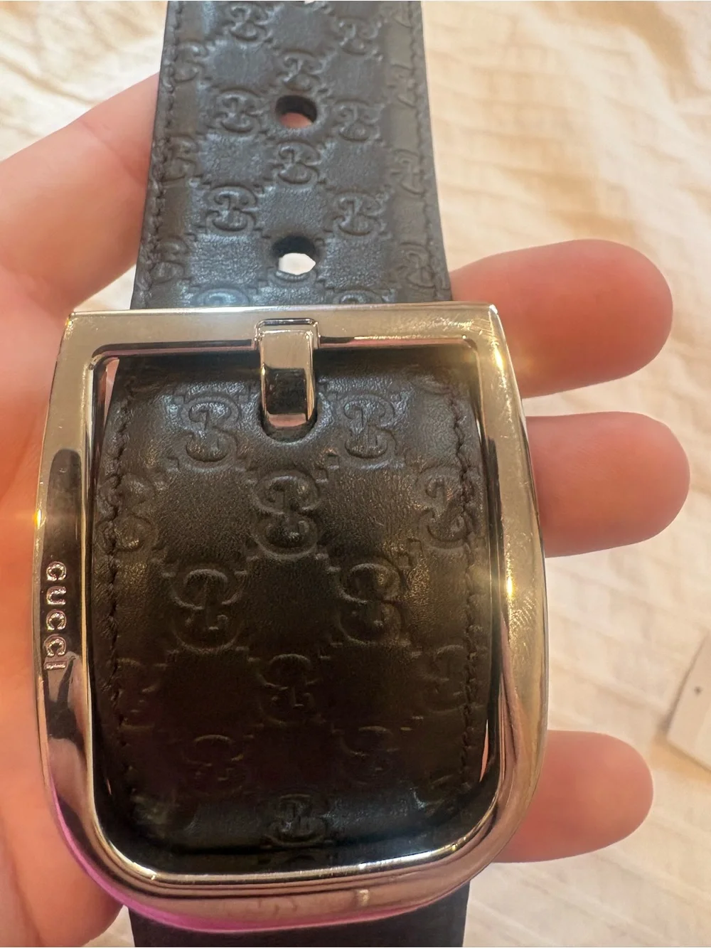 Gucci Microguccissima Soft Acero GG Leather Belt-Authentic w tags & bag